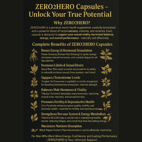 ZERO2HERO Capsules – Male Enhancement