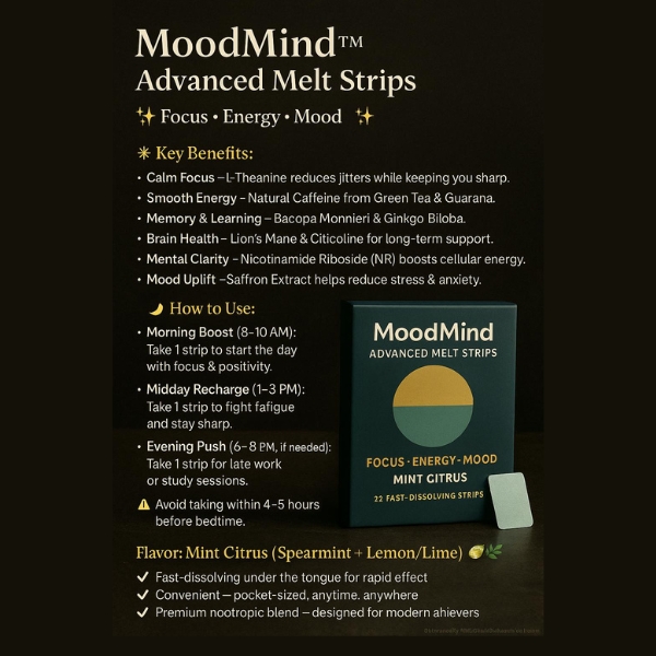 MoodMind™ Advanced Melt Strips – Focus • Energy • Mood